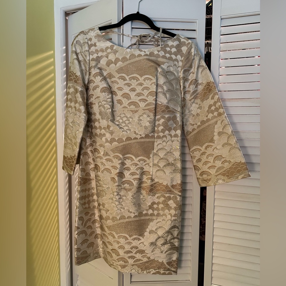 NWT Trina Turk Naya Gold Metallic Dress